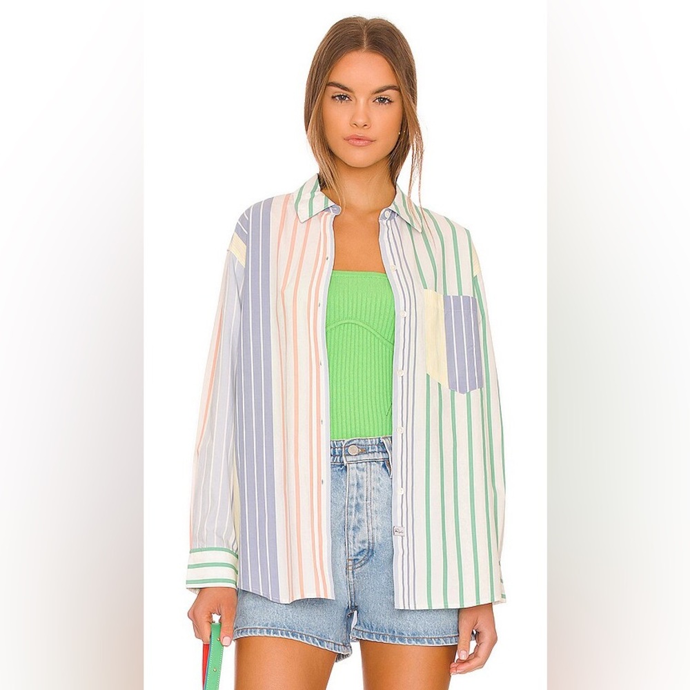 NWT Rails Organic Cotton Striped Button-Up Shirt